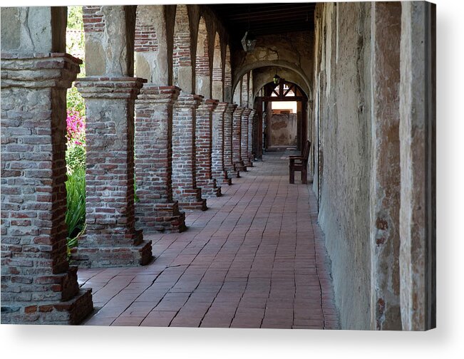 Arch Acrylic Print featuring the photograph Mission San Juan Capistrano Arcitecture by Mitch Diamond