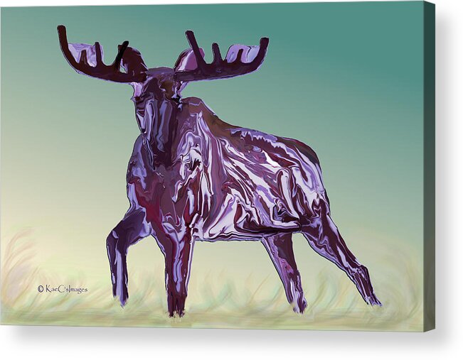 Moose Acrylic Print featuring the digital art Montana Moose 2 by Kae Cheatham