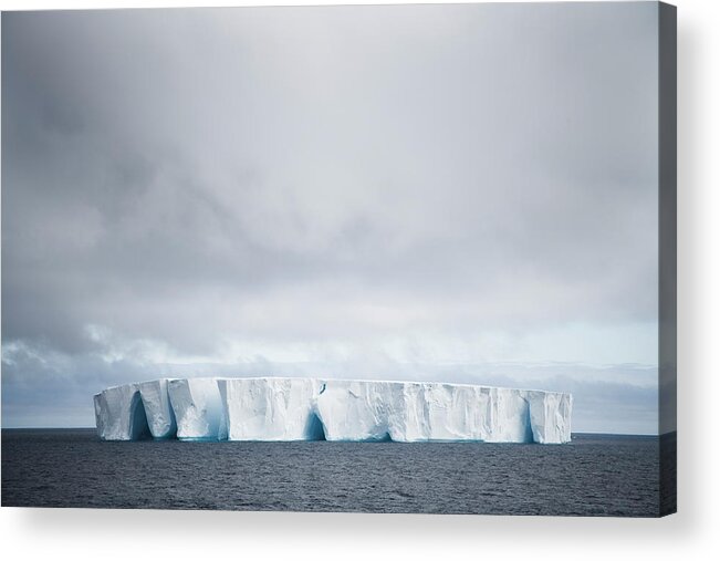 Disbelief Acrylic Print featuring the photograph Moody Antartica With Iceberg by Mlenny