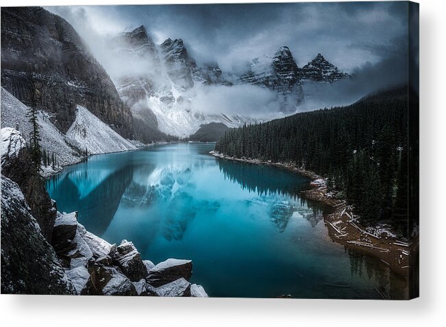Landscape Acrylic Print featuring the photograph Moraine Lake by Timo Heinz