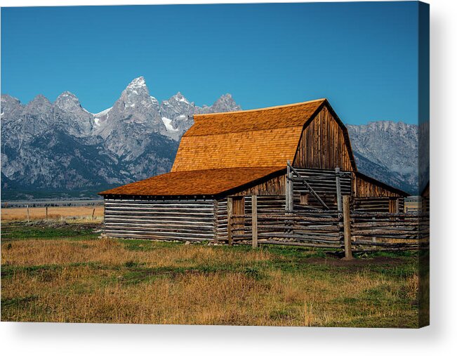 Grand Tetons Acrylic Print featuring the photograph Mormons Barn 3779 by Donald Brown