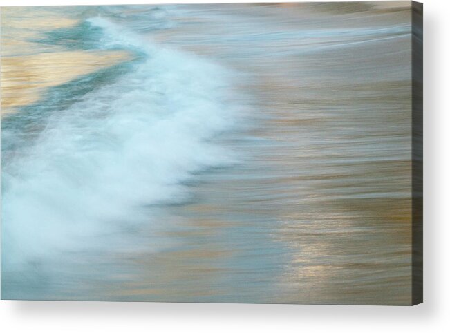 Tranquility Acrylic Print featuring the photograph Motion Of Surf On The Beach by Stuart Mccall