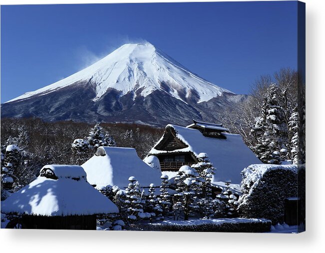 Snow Acrylic Print featuring the photograph Mt. Fuji by Fuminana