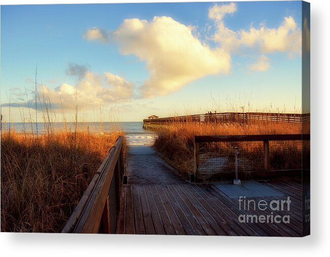 Scenic Acrylic Print featuring the photograph Myrtle Beach State Park Pier by Kathy Baccari