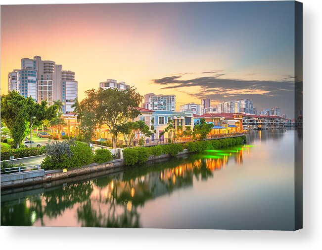 Landscape Acrylic Print featuring the photograph Naples, Florida, Usa Downtown Skyline by Sean Pavone