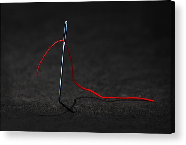 Needle Acrylic Print featuring the photograph Needle And Thread by Henk Langerak