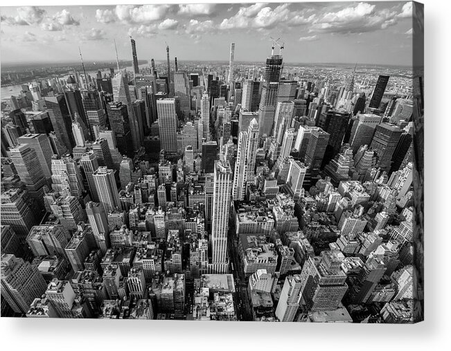 Chrysler Building Acrylic Print featuring the photograph New York City Black White by Crystal Wightman
