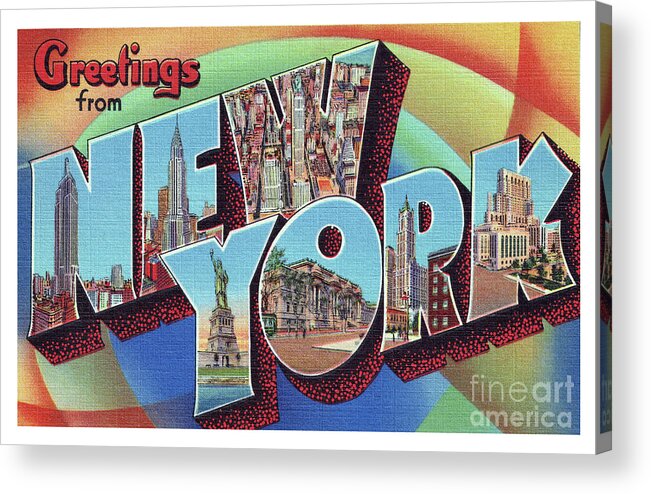 New York Acrylic Print featuring the photograph New York Greetings - Version 2 by Mark Miller
