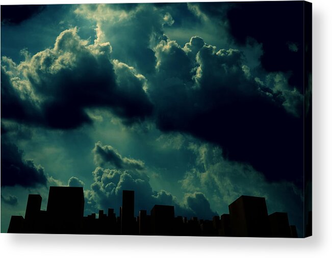 Art Acrylic Print featuring the photograph Night City by Szaz