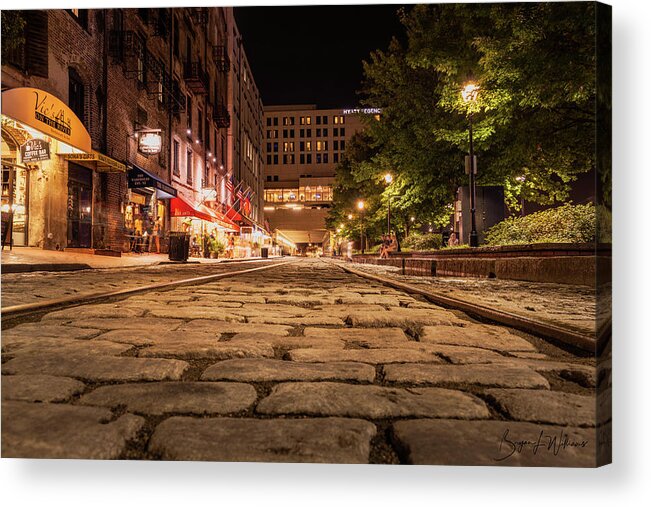 Night Acrylic Print featuring the photograph Night on River Street by Bryan Williams