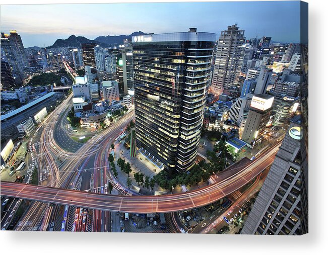 Seoul Acrylic Print featuring the photograph Nightview Seoul. Korea by 60characters