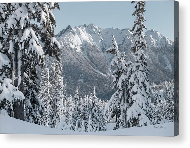 Heather Meadows Recreation Area Acrylic Print featuring the photograph Nooksack Ridge In Winter by Alan Majchrowicz