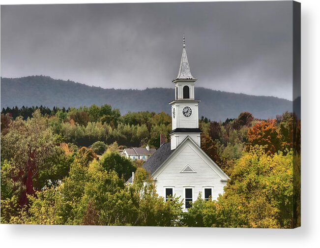 Tranquility Acrylic Print featuring the photograph North Troy Church by Mike Berenson / Colorado Captures