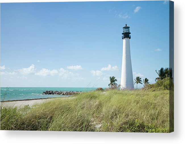 Grass Family Acrylic Print featuring the photograph Ocean And Coast With Lighthouse by Inti St. Clair