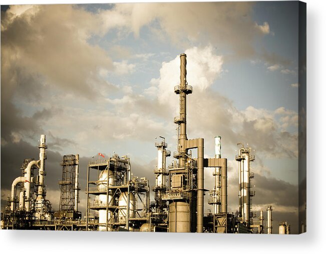 Air Pollution Acrylic Print featuring the photograph Oil Refinery by Halbergman