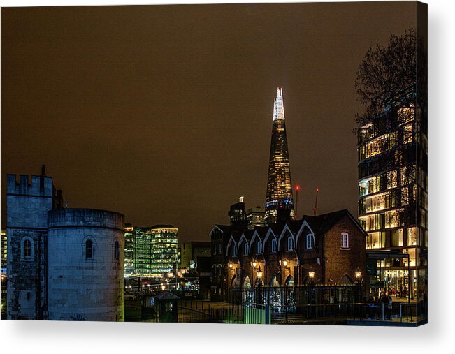 The Shard Acrylic Print featuring the photograph Old and New at Tower of London by Douglas Wielfaert