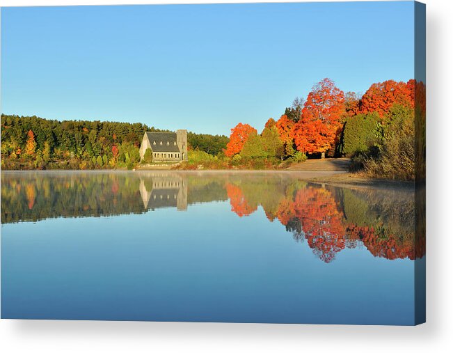 Autumn Acrylic Print featuring the photograph Old Stone Church Autumn Days by Luke Moore