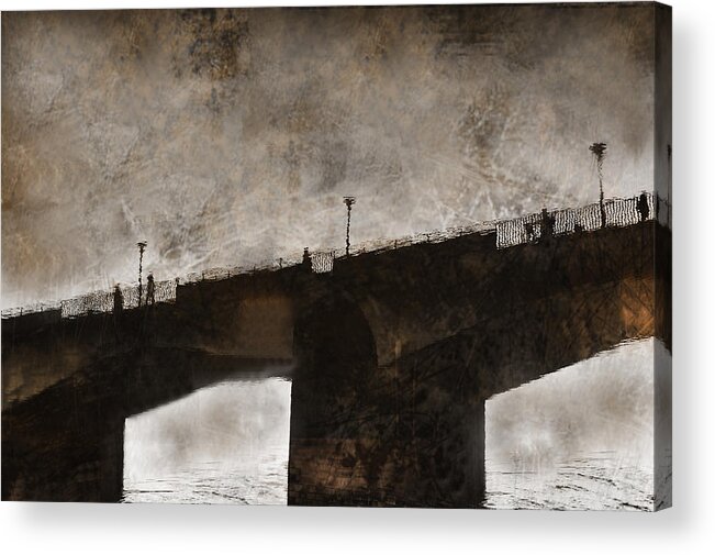Bridge Acrylic Print featuring the photograph On The Bridge by Barbara