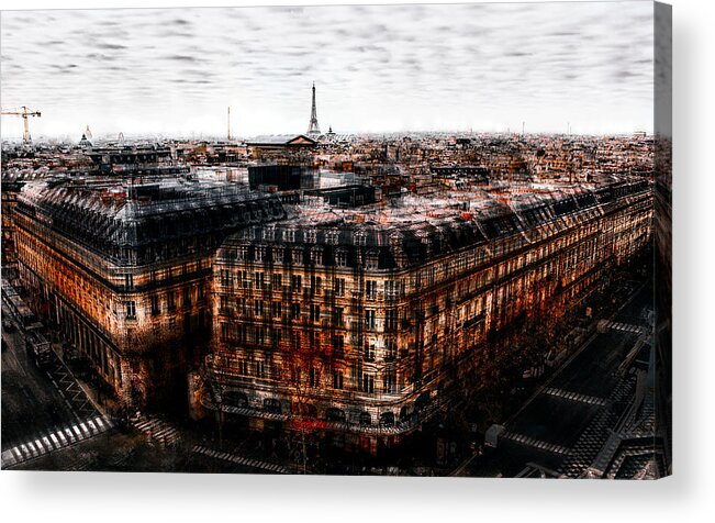 Paris Acrylic Print featuring the photograph On The Roofs Of Paris by Carmine Chiriac