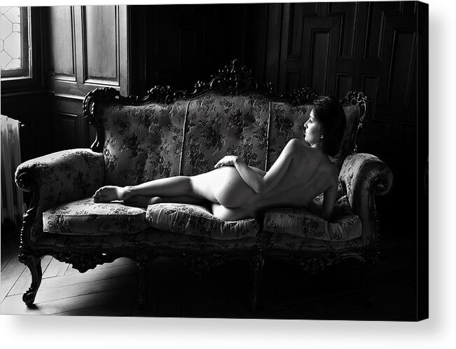 Nude Acrylic Print featuring the photograph On The Sofa by Garik
