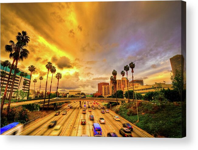 Orange Color Acrylic Print featuring the photograph Orange Sun And The Blue Sky by Albert Valles