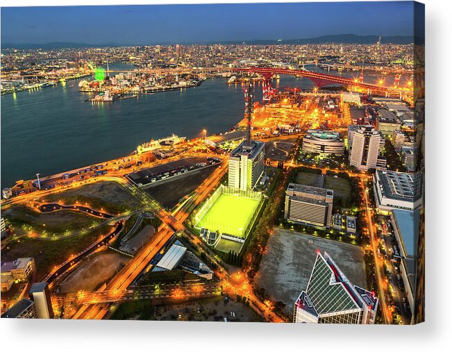 Built Structure Acrylic Print featuring the photograph Osaka Bay by Arthit Somsakul