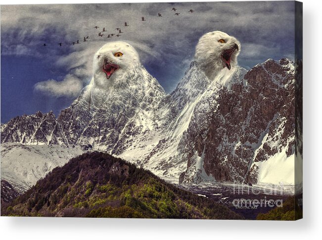 Surreal Acrylic Print featuring the photograph Owl Mountain by Kira Bodensted