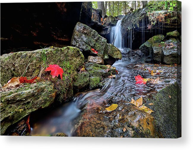 Ozark Mountains Acrylic Print featuring the photograph Ozark Mountains Autumn Waterfall by JC Findley