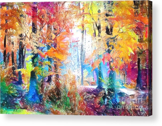 Colourful Acrylic Print featuring the painting Painted Forest by Chris Armytage
