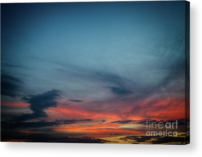 Sunset Acrylic Print featuring the photograph Painted Sunset by Kathy Strauss