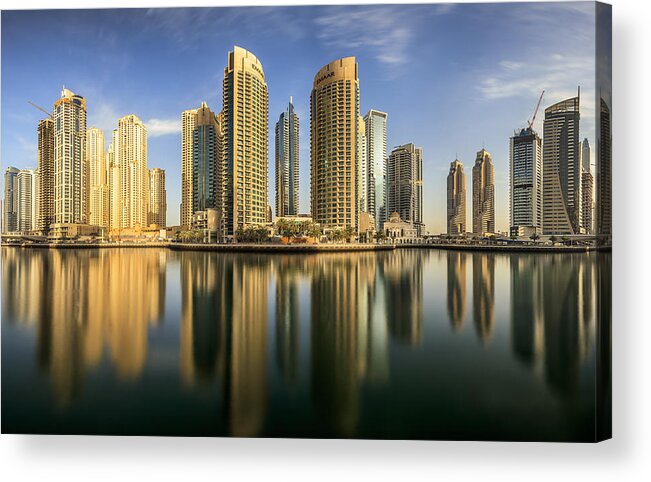 Dubai Acrylic Print featuring the photograph Panoramic Dubai Marina by Mohammed Shamaa