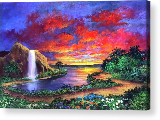 Paradise Acrylic Print featuring the painting Paradise Dreams by Rand Burns