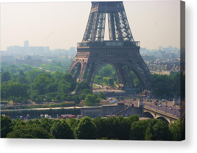 Eiffel Tower Acrylic Print featuring the photograph Paris Tour Eiffel 301 Pollution by Pascal Poggi