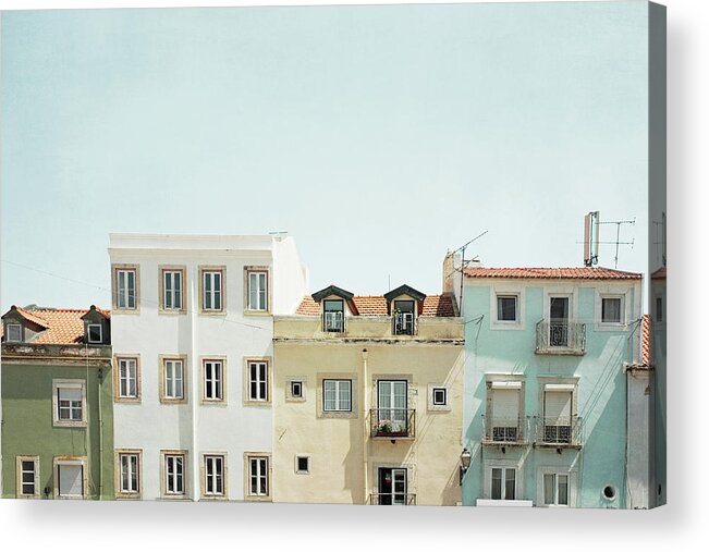 Lisbon Acrylic Print featuring the photograph Pastel Apartments by Lupen Grainne