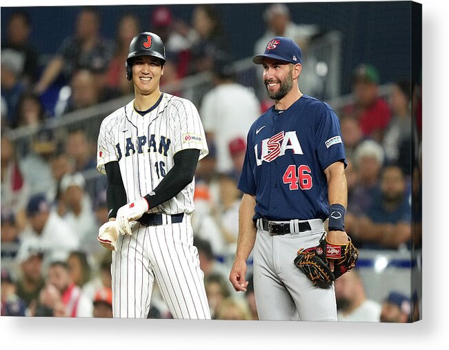 United States National Team Acrylic Print featuring the photograph Paul Goldschmidt And Shohei Ohtani by Eric Espada