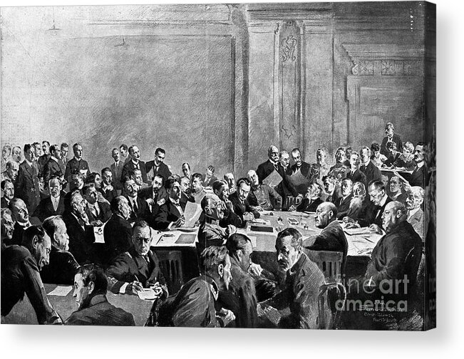 People Acrylic Print featuring the photograph Peace Conference At Brest Litowsk by Bettmann