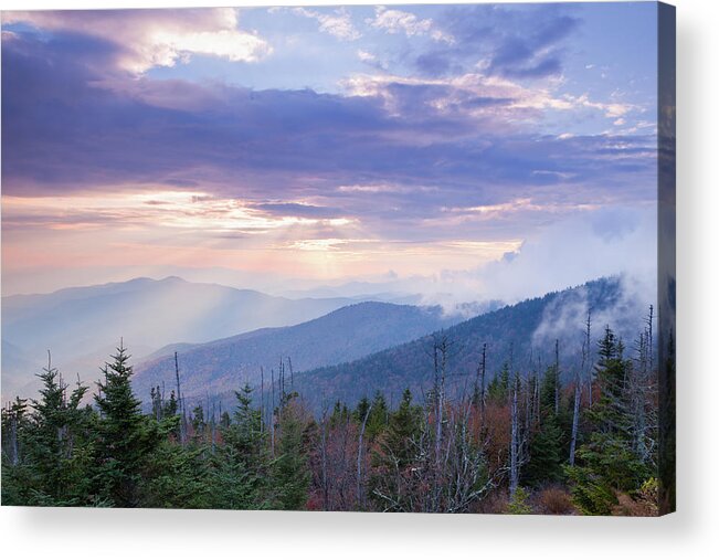 Scenics Acrylic Print featuring the photograph Peaceful Mountain Sunset by Kencanning