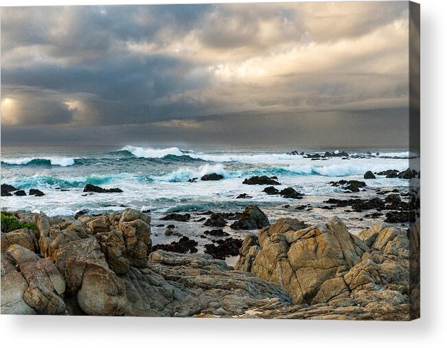Monterey Coast Acrylic Print featuring the photograph Pebble Beach by Mark Miller