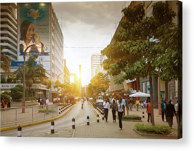 Kenya Acrylic Print featuring the photograph People Walking On City Street by Cultura Rm Exclusive/walter Zerla
