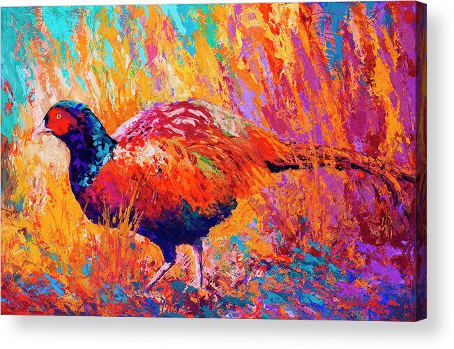 Pheasant Acrylic Print featuring the painting Pheasant by Marion Rose