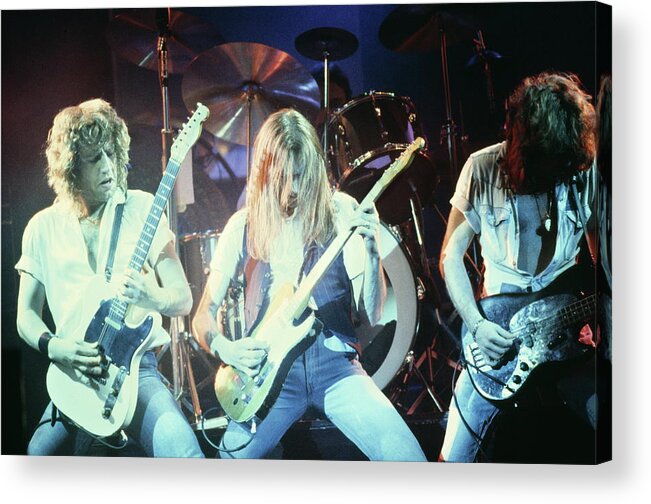Music Acrylic Print featuring the photograph Photo Of Status Quo And Alan Lancaster by Mike Prior