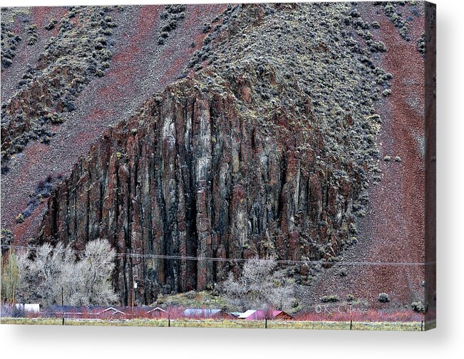 Pipe Organ Rock Formation Acrylic Print featuring the photograph Pipe Organ Rock Geological Feature by Kae Cheatham