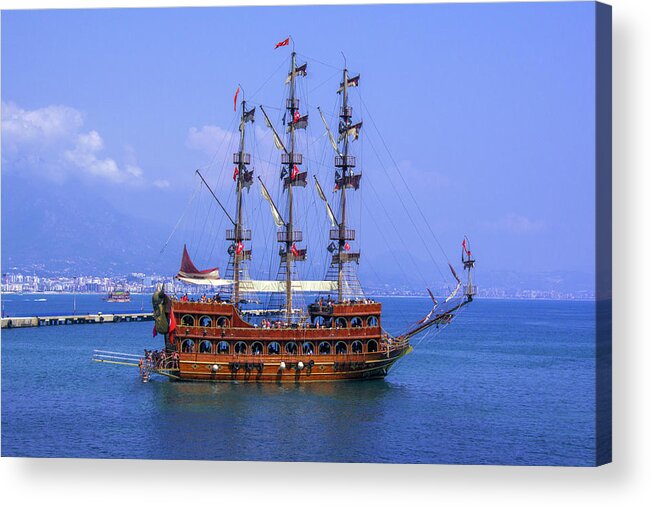 Ship Acrylic Print featuring the photograph Pirate ship in Alanya by Sun Travels