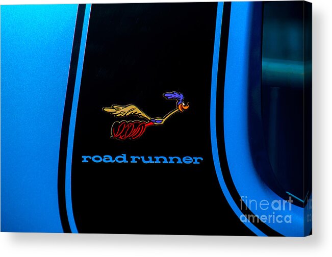 Roadrunner Acrylic Print featuring the photograph Plymouth Roadrunner Decal by Anthony Sacco
