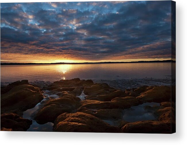 Tranquility Acrylic Print featuring the photograph Point Chevalier Sunset. Auckland by Robin Bush