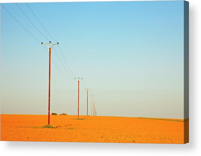 Pole Acrylic Print featuring the photograph Poles In Field by Klaus W. Saue