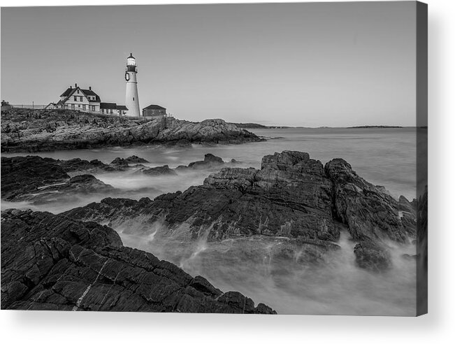 Sunset Acrylic Print featuring the photograph Portland Lighthouse by Alice Sheng