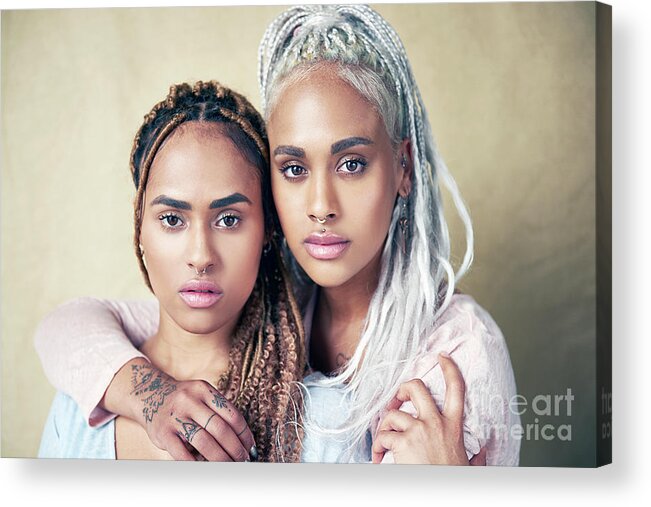 People Acrylic Print featuring the photograph Portrait Of Twin Sisters by Tara Moore