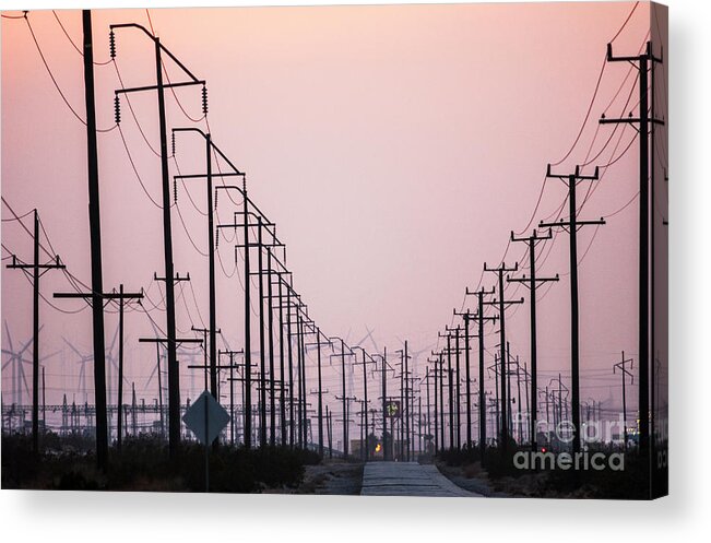 Desert City Acrylic Print featuring the photograph Power Lines California by Neptune - Amyn Nasser Photographer