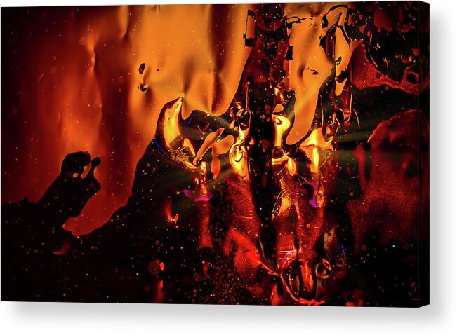 Abstract Acrylic Print featuring the digital art Praying at Mount Doom by Liquid Eye